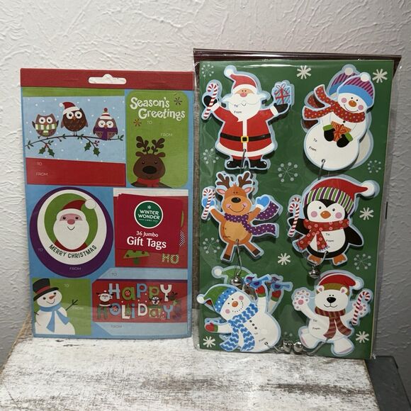 2 x Winter Wonder Lane Christmas Jumbo Gift Tags 36 Counts, 12 Gift Tags New - Picture 1 of 16